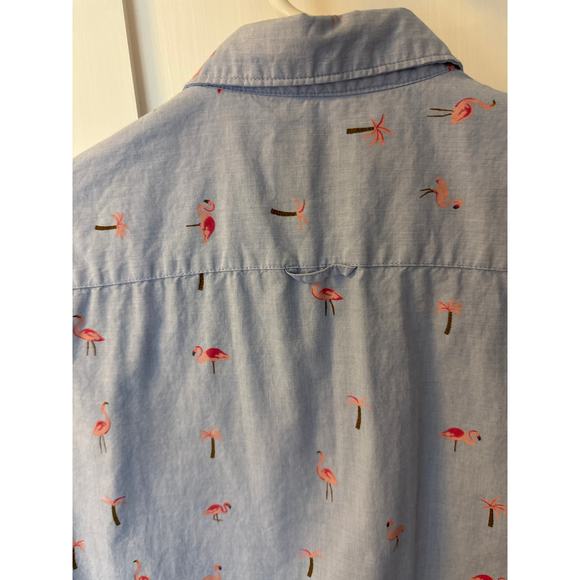 Denim & Flower button down 100% cotton ss - Picture 5 of 6